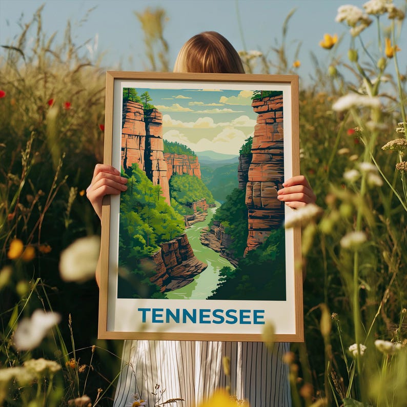 Tennessee Travel Print Big South Fork Poster Cumberland River Wall Art Tennessee Poster Home Decor Birthday Gift