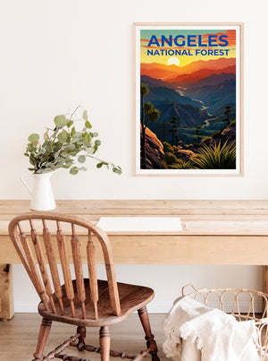 Angeles National Forest Travel Poster, California Wall Art, California Print, Angeles National Forest Poster, California Poster, Travel Gift