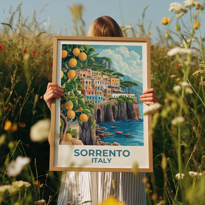 Sorrento Italy Poster - Mediterranean Coast Wall Art Print