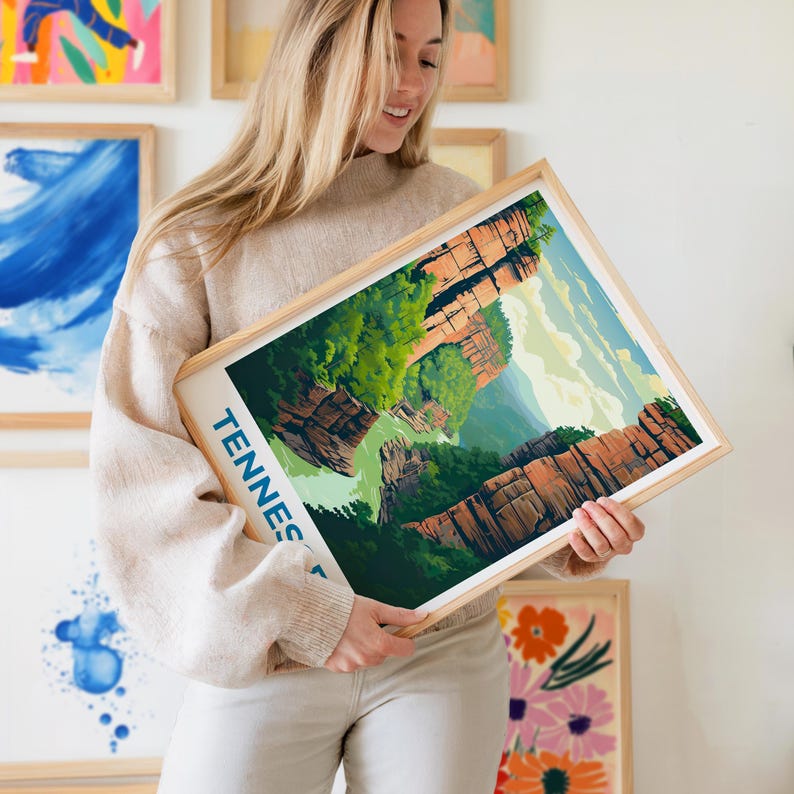 Tennessee Travel Print Big South Fork Poster Cumberland River Wall Art Tennessee Poster Home Decor Birthday Gift