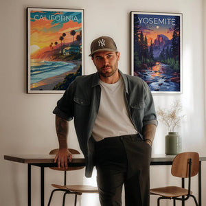 California Travel Print Orange County Poster Beach Vibes Wall Art Coast Illustration California Poster Home Decor Birthday Gift