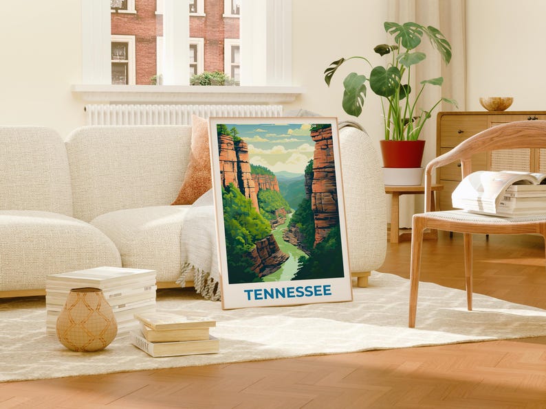 Tennessee Travel Print Big South Fork Poster Cumberland River Wall Art Tennessee Poster Home Decor Birthday Gift