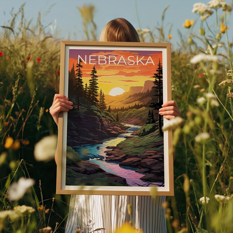 Nebraska Poster, Nebraska National Forest Print, Mountain Poster, Forest Print, Outdoor Nature Travel Poster, Forest Poster, Nebraska Art