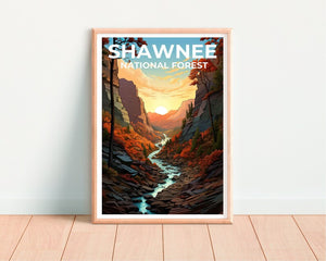 Shawnee Travel Poster, Forest Wall Art, Wilderness Print, Trees Poster, Shawnee Poster, Nature Poster, Shawnee Art