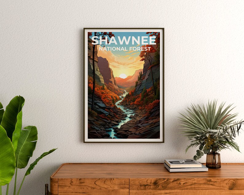 Shawnee Travel Poster, Forest Wall Art, Wilderness Print, Trees Poster, Shawnee Poster, Nature Poster, Shawnee Art
