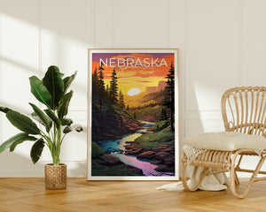 Nebraska Poster, Nebraska National Forest Print, Mountain Poster, Forest Print, Outdoor Nature Travel Poster, Forest Poster, Nebraska Art