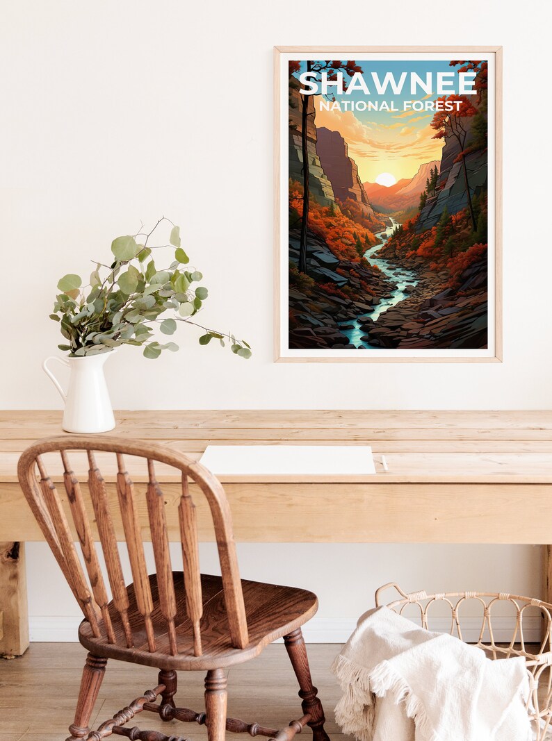 Shawnee Travel Poster, Forest Wall Art, Wilderness Print, Trees Poster, Shawnee Poster, Nature Poster, Shawnee Art