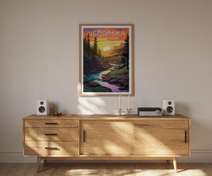 Nebraska Poster, Nebraska National Forest Print, Mountain Poster, Forest Print, Outdoor Nature Travel Poster, Forest Poster, Nebraska Art