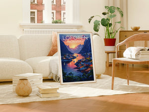 Lofoten Travel Poster, Norway Wall Art, Norway Print, Lofoten Poster, Norway Poster, Europe Poster, Lofoten Print