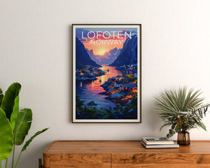 Lofoten Travel Poster, Norway Wall Art, Norway Print, Lofoten Poster, Norway Poster, Europe Poster, Lofoten Print