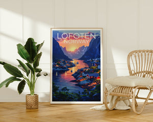 Lofoten Travel Poster, Norway Wall Art, Norway Print, Lofoten Poster, Norway Poster, Europe Poster, Lofoten Print