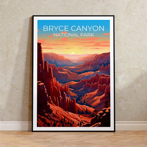 Bryce Canyon National Park Travel Print Utah Poster Desert Wall Art Hiking Illustration Bryce Canyon Poster Home Decor Birthday Gift