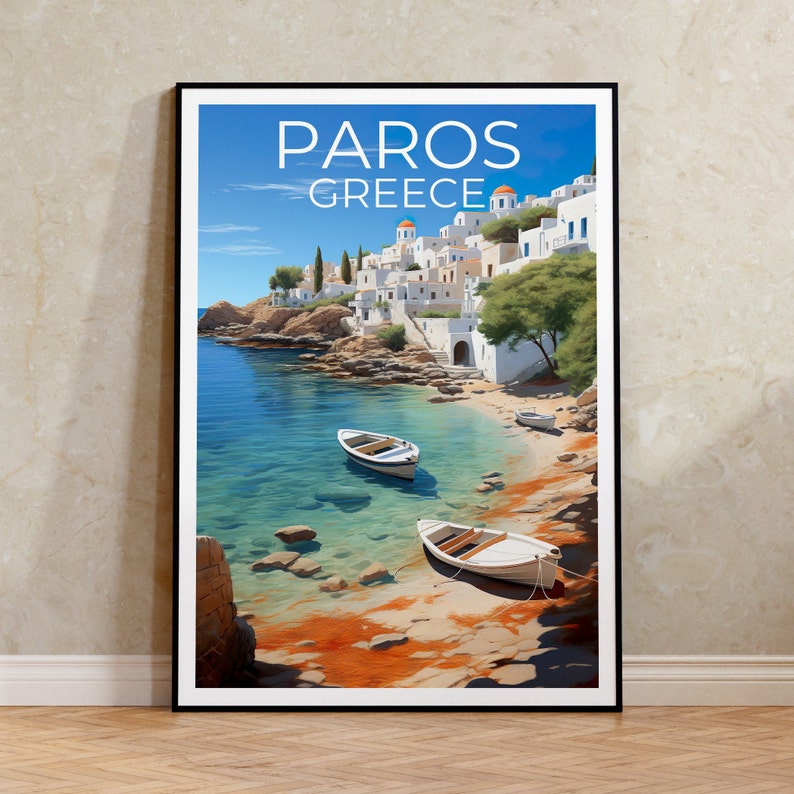 Paros Travel Poster, Greece Wall Art, Greece Print, Paros Poster, Greece Poster, Europe Poster, Paros Print