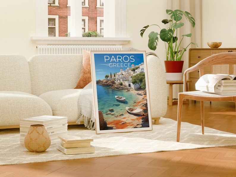 Paros Travel Poster, Greece Wall Art, Greece Print, Paros Poster, Greece Poster, Europe Poster, Paros Print