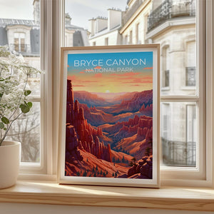 Bryce Canyon National Park Travel Print Utah Poster Desert Wall Art Hiking Illustration Bryce Canyon Poster Home Decor Birthday Gift