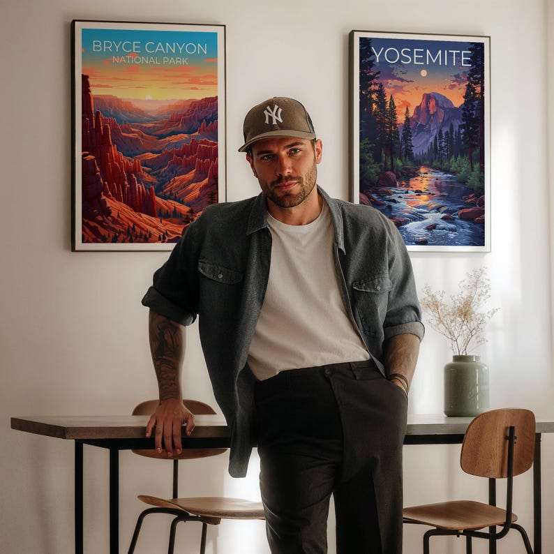 Bryce Canyon National Park Travel Print Utah Poster Desert Wall Art Hiking Illustration Bryce Canyon Poster Home Decor Birthday Gift