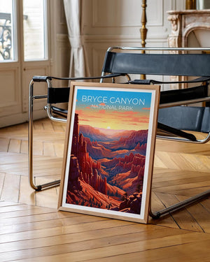 Bryce Canyon National Park Travel Print Utah Poster Desert Wall Art Hiking Illustration Bryce Canyon Poster Home Decor Birthday Gift