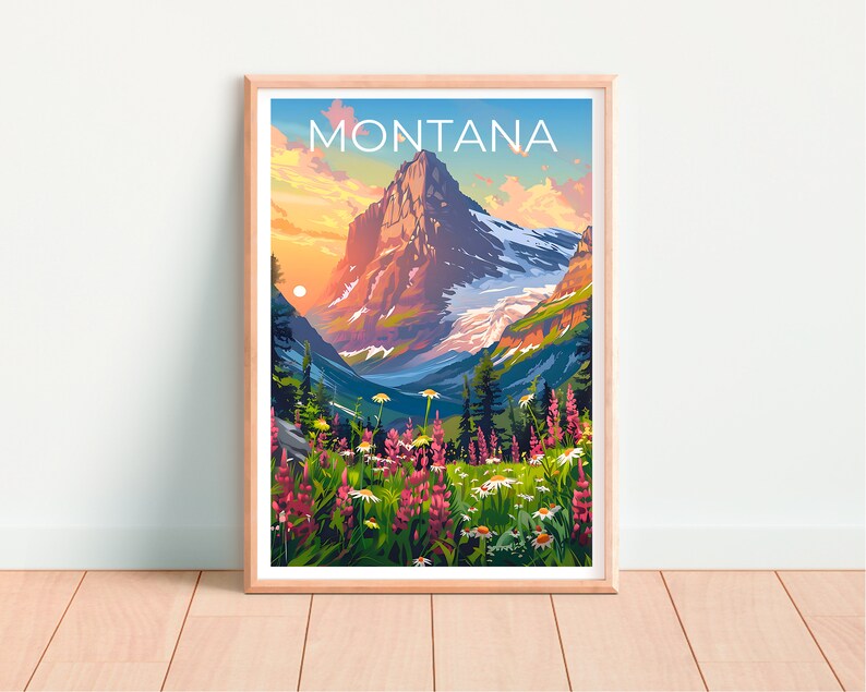 Montana Poster, Montana Print, Mountain Poster, Mountain Print, Montana Travel Poster, Wilderness Poster, Montana Art