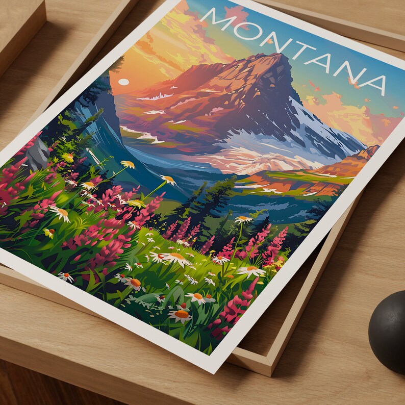 Montana Poster, Montana Print, Mountain Poster, Mountain Print, Montana Travel Poster, Wilderness Poster, Montana Art
