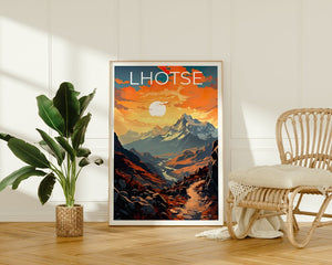 Lhotse Travel Poster, Mountain Wall Art, Mountain Print, Lhotse Poster, Lhotse Poster, Mountain Poster, Lhotse Art