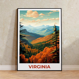 Virginia Travel Print, Cumberland Gap Poster, Forest Wall Art, Wall Art Illustration, Appalachia Poster, Home Decor, Birthday Gift