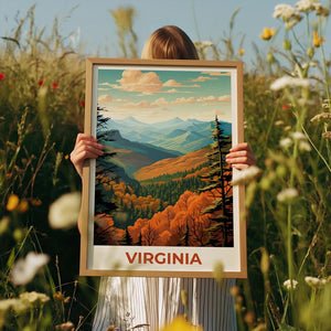 Virginia Travel Print, Cumberland Gap Poster, Forest Wall Art, Wall Art Illustration, Appalachia Poster, Home Decor, Birthday Gift