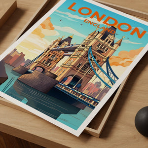 London Travel Poster, England Wall Art, England Print, London Poster, Tower Bridge Poster, City Poster, London Print