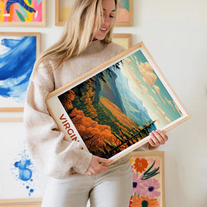 Virginia Travel Print, Cumberland Gap Poster, Forest Wall Art, Wall Art Illustration, Appalachia Poster, Home Decor, Birthday Gift