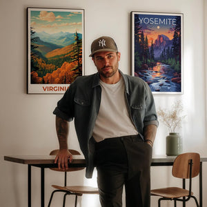 Virginia Travel Print, Cumberland Gap Poster, Forest Wall Art, Wall Art Illustration, Appalachia Poster, Home Decor, Birthday Gift