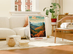 Virginia Travel Print, Cumberland Gap Poster, Forest Wall Art, Wall Art Illustration, Appalachia Poster, Home Decor, Birthday Gift