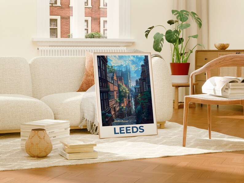 Leeds Poster, Leeds Print, England Poster, England Print, West Yorkshire Poster, England Art, Leeds Art