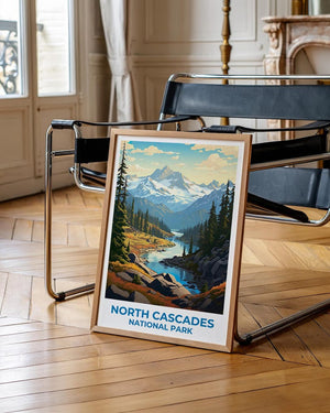 North Cascades National Park Travel Print Washington Poster Forest Wall Art  North Cascades Poster Home Decor Birthday Gift