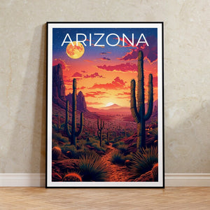 Arizona Poster, Arizona Print, Desert Poster, Desert Print, Arizona Travel Poster, Cactus Poster, Arizona Art