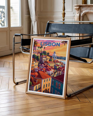 Lisbon Travel Poster, Portugal Print, Lisbon City Wall Art, Portugal Illustration, Portugal Poster, Home Decor, Birthday Gift