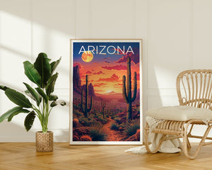 Arizona Poster, Arizona Print, Desert Poster, Desert Print, Arizona Travel Poster, Cactus Poster, Arizona Art