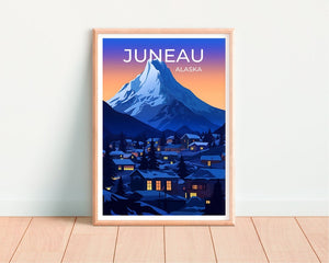 Juneau Travel Poster, Alaska Wall Art, Alaska Print, Juneau Poster, Juneau Art, City Poster, Wall Decor