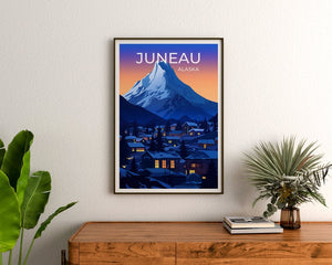 Juneau Travel Poster, Alaska Wall Art, Alaska Print, Juneau Poster, Juneau Art, City Poster, Wall Decor