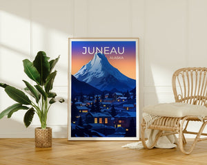 Juneau Travel Poster, Alaska Wall Art, Alaska Print, Juneau Poster, Juneau Art, City Poster, Wall Decor