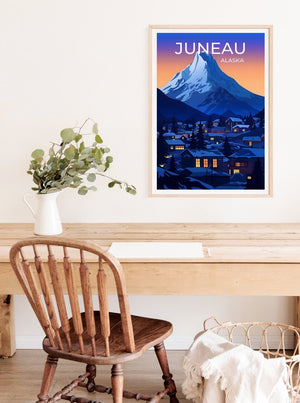 Juneau Travel Poster, Alaska Wall Art, Alaska Print, Juneau Poster, Juneau Art, City Poster, Wall Decor
