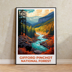 Gifford Pinchot National Forest Travel Poster, Washington Wall Art, Washington Print, Gifford Pinchot National Forest Poster, Nature Poster