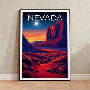 Nevada Travel Poster, Desert Wall Art, Desert Print, Nevada Poster, Desert Poster, Nature Poster, Nevada Art