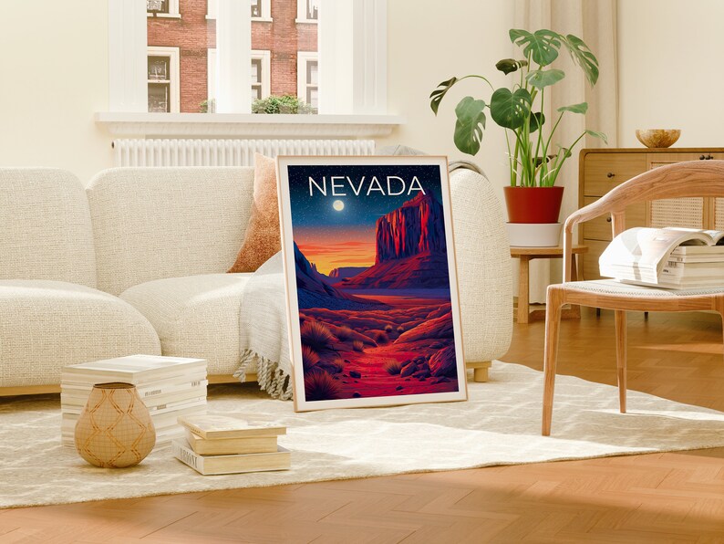 Nevada Travel Poster, Desert Wall Art, Desert Print, Nevada Poster, Desert Poster, Nature Poster, Nevada Art