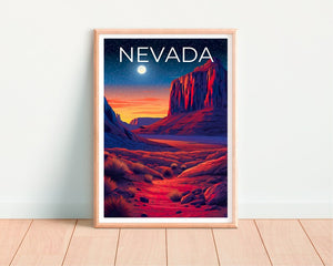 Nevada Travel Poster, Desert Wall Art, Desert Print, Nevada Poster, Desert Poster, Nature Poster, Nevada Art