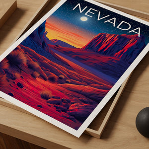 Nevada Travel Poster, Desert Wall Art, Desert Print, Nevada Poster, Desert Poster, Nature Poster, Nevada Art