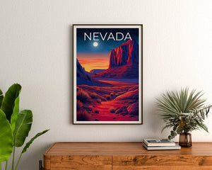 Nevada Travel Poster, Desert Wall Art, Desert Print, Nevada Poster, Desert Poster, Nature Poster, Nevada Art