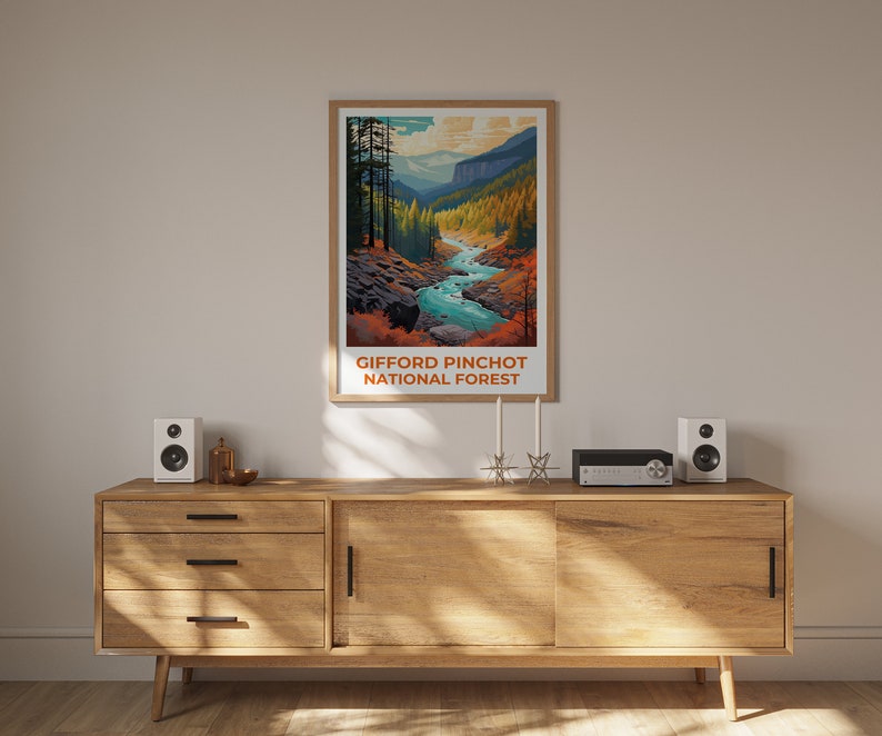 Gifford Pinchot National Forest Travel Poster, Washington Wall Art, Washington Print, Gifford Pinchot National Forest Poster, Nature Poster