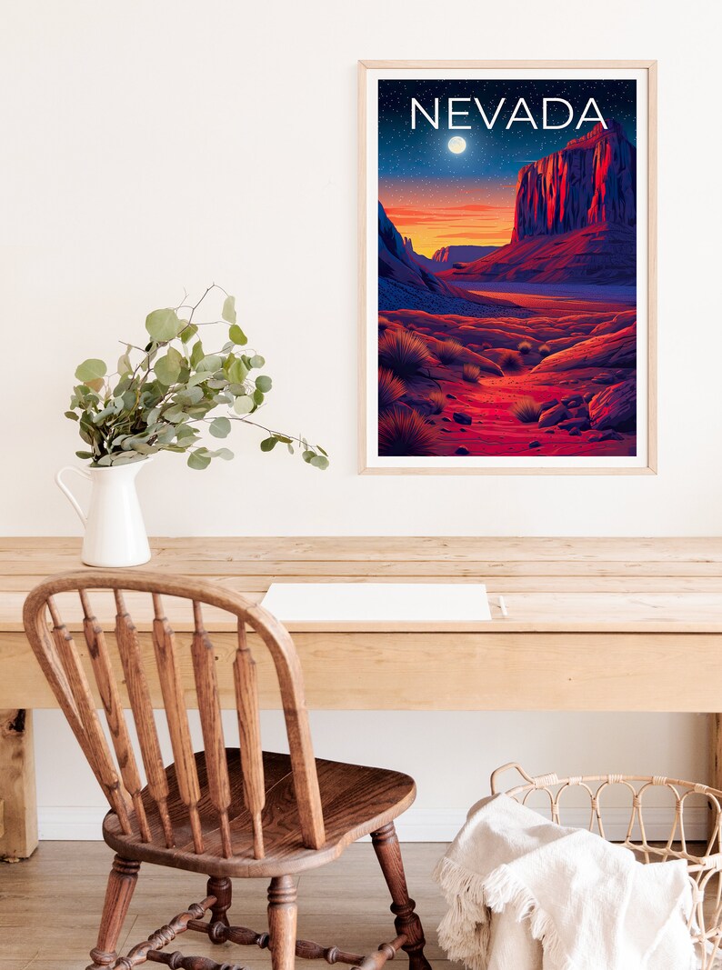 Nevada Travel Poster, Desert Wall Art, Desert Print, Nevada Poster, Desert Poster, Nature Poster, Nevada Art