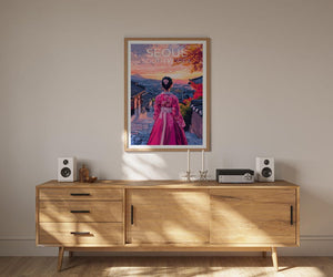 Seoul Travel Print, South Korea Poster, Bukchon Hanok Village Wall Art,  Seoul Poster,  Home Decor, Birthday Gift