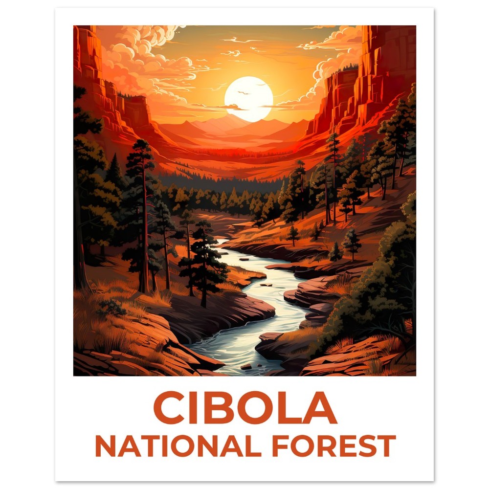 Cibola Forest Travel Poster, New Mexico Wall Art, New Mexico Print, Cibola Fores Poster, New Mexico Poster, Forest Poster