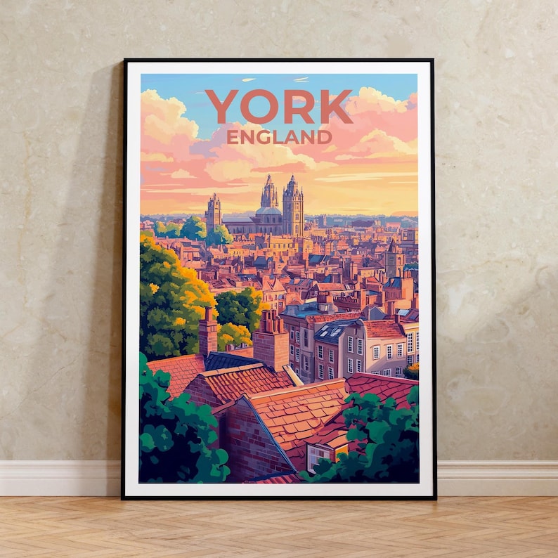 York England Poster - Historic City Skyline Wall Art
